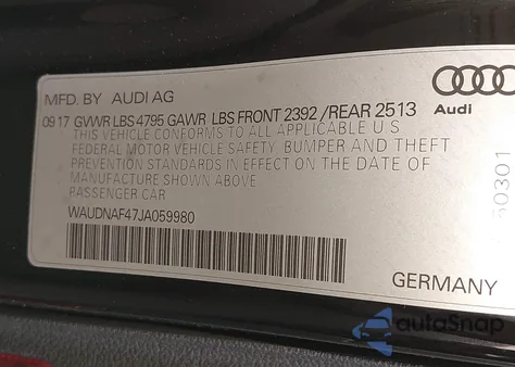 2018 Audi A4 2.0T Premium/2.0T Tech Premium from USA, damaged, VIN WAUDNAF47JA059980
